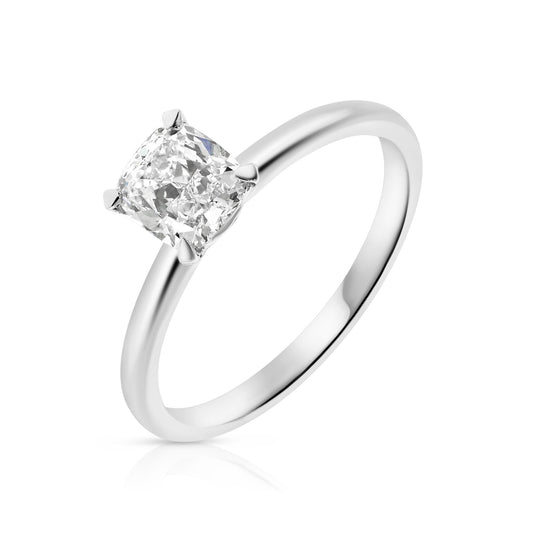 Gold Solitaire Ring with Cushion Diamond – Eternal Echo | Solitaire Rings