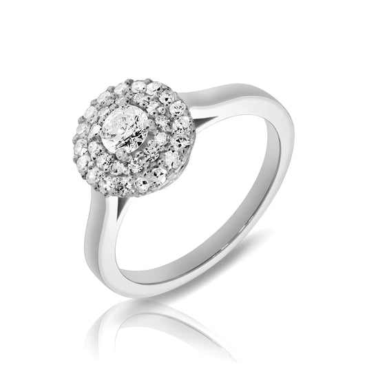 Gold Halo Ring with Round Diamond – Celestial Halo | Celeste