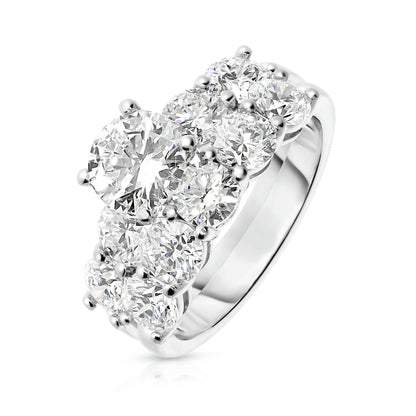 Gold Sidestone Ring with Round Diamonds – Stellar Symphony | Sidestone Rings