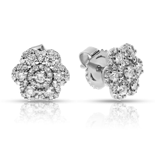 Gold Stud Earrings with Diamonds – Petals of Brilliance | Stud Earrings