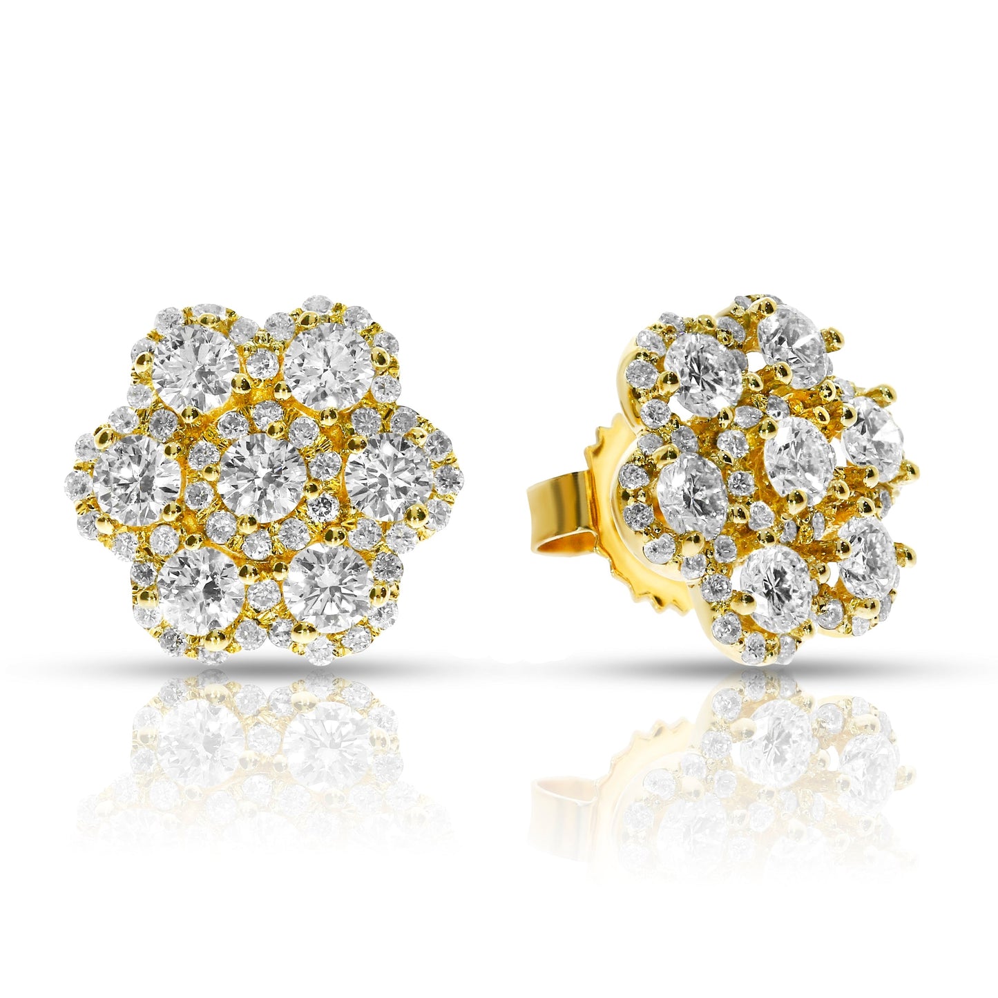 Boucles d'oreilles à tige en diamant de 1,50 carat, joli couple
