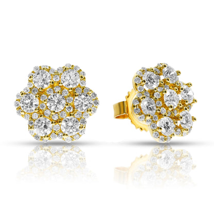 Boucles d'oreilles à tige en diamant de 1,50 carat, joli couple