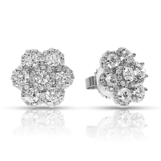 Boucles d'oreilles à tige en diamant de 1,50 carat, joli couple