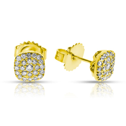 Gold Stud Earrings with Diamonds – Radiant Mosaic | Stud Earrings