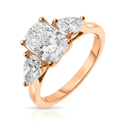 Gold Sidestone Ring with Cushion Diamond – Eclipse Symphony
