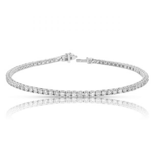 Tennis Bracelet in White Gold with Round Diamonds – Celestial Orbit | Lumina Collection