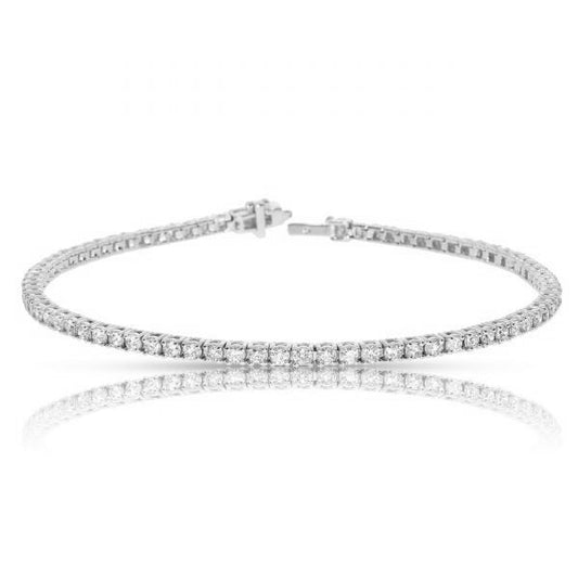Tennis Bracelet in White Gold with Round Diamonds – Celestial Orbit | Lumina Collection