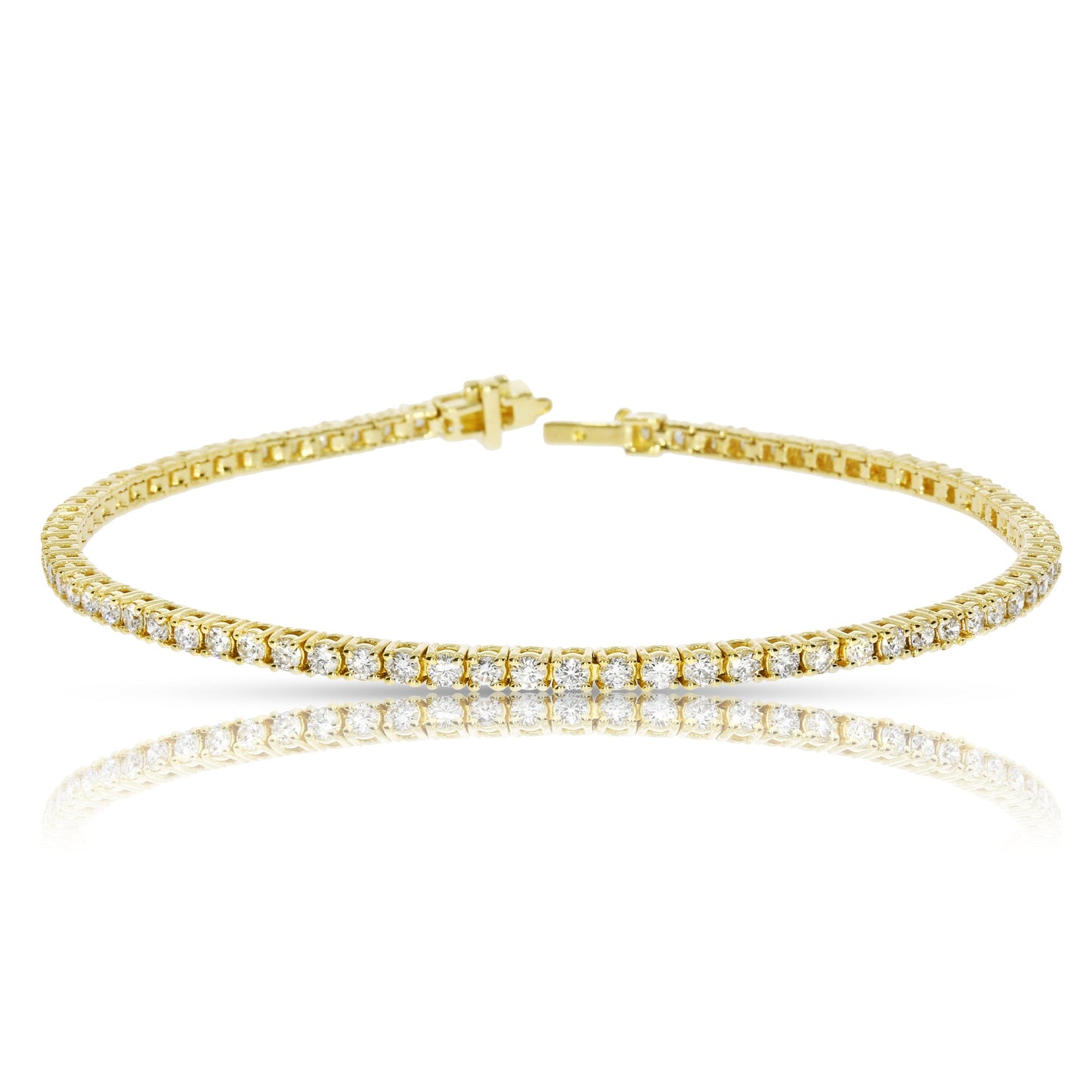 Tennis Bracelet in White Gold with Round Diamonds – Celestial Orbit | Lumina Collection