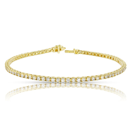 Tennis Bracelet in White Gold with Round Diamonds – Celestial Orbit | Lumina Collection