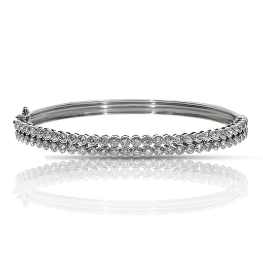 Diamond Bangle Bracelet – Moonlit Elegance
