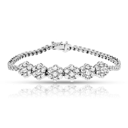 Bracelet tennis en diamant 4 carats violet