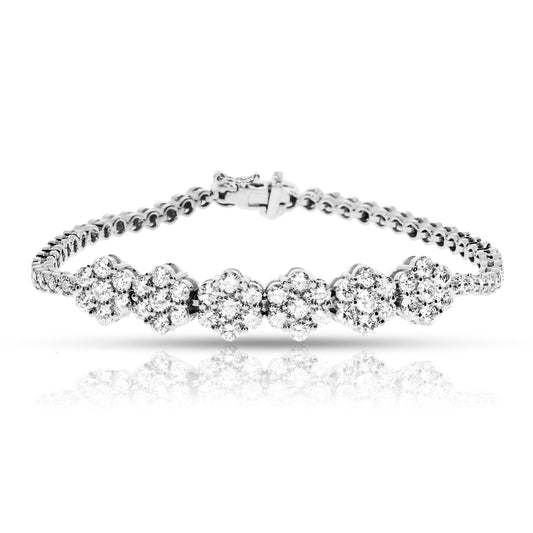 Bracelet tennis en diamant 4 carats violet