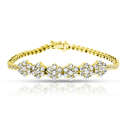 Bracelet tennis en diamant 4 carats violet