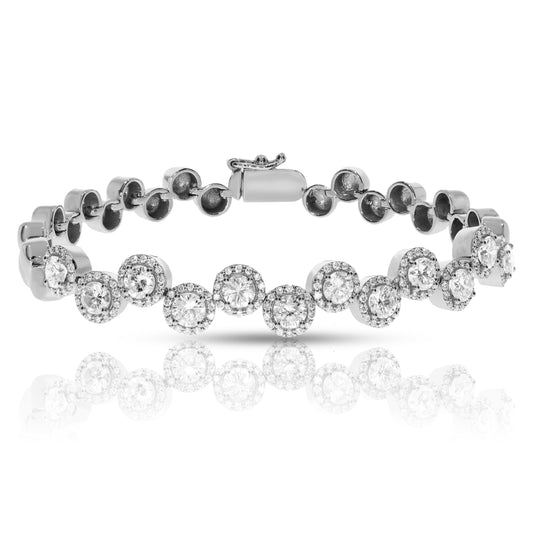 Diamond Tennis Bracelet in Gold with Round Diamonds – Celestial Orbits