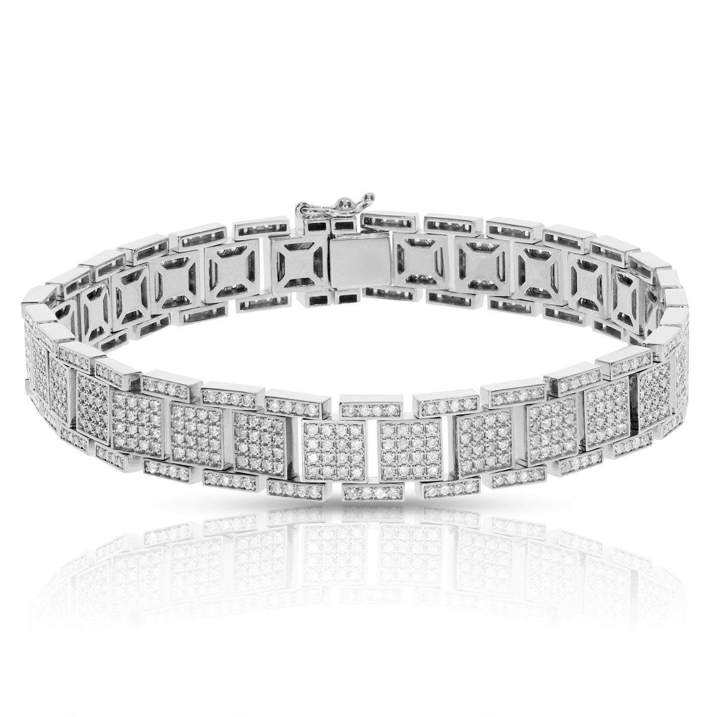 4 Karat Diamant Herrenarmband mit quadratischen Gliedern