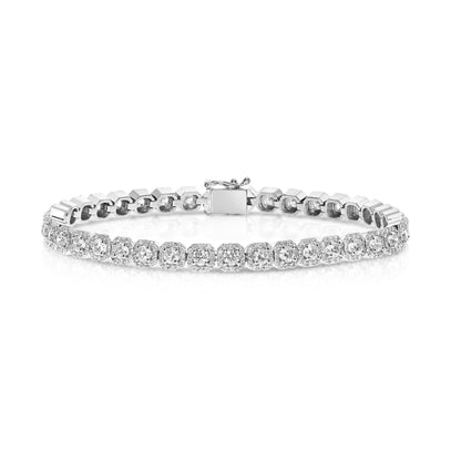 Tennis Bracelet in White Gold with Round Diamonds – Celestial Orbit | Eternal Radiance