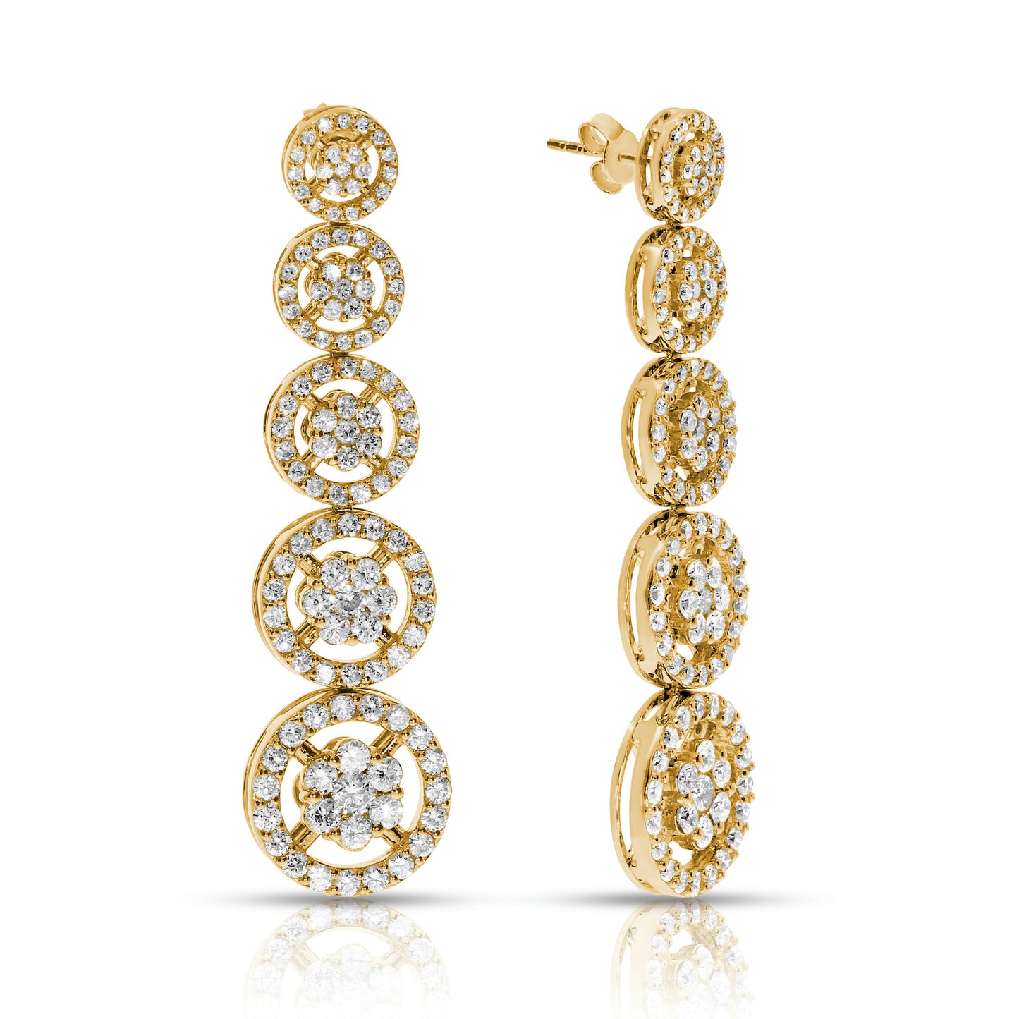 Diamond Drop Earrings in Gold – Starlit Cascade