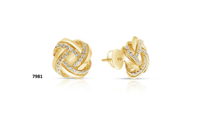 Gold Diamond Knot Stud Earrings – Infinite Harmony | Eternity
