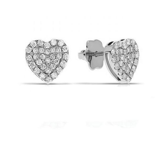 Gold Heart Diamond Stud Earrings – Love’s Embrace | Enchantment