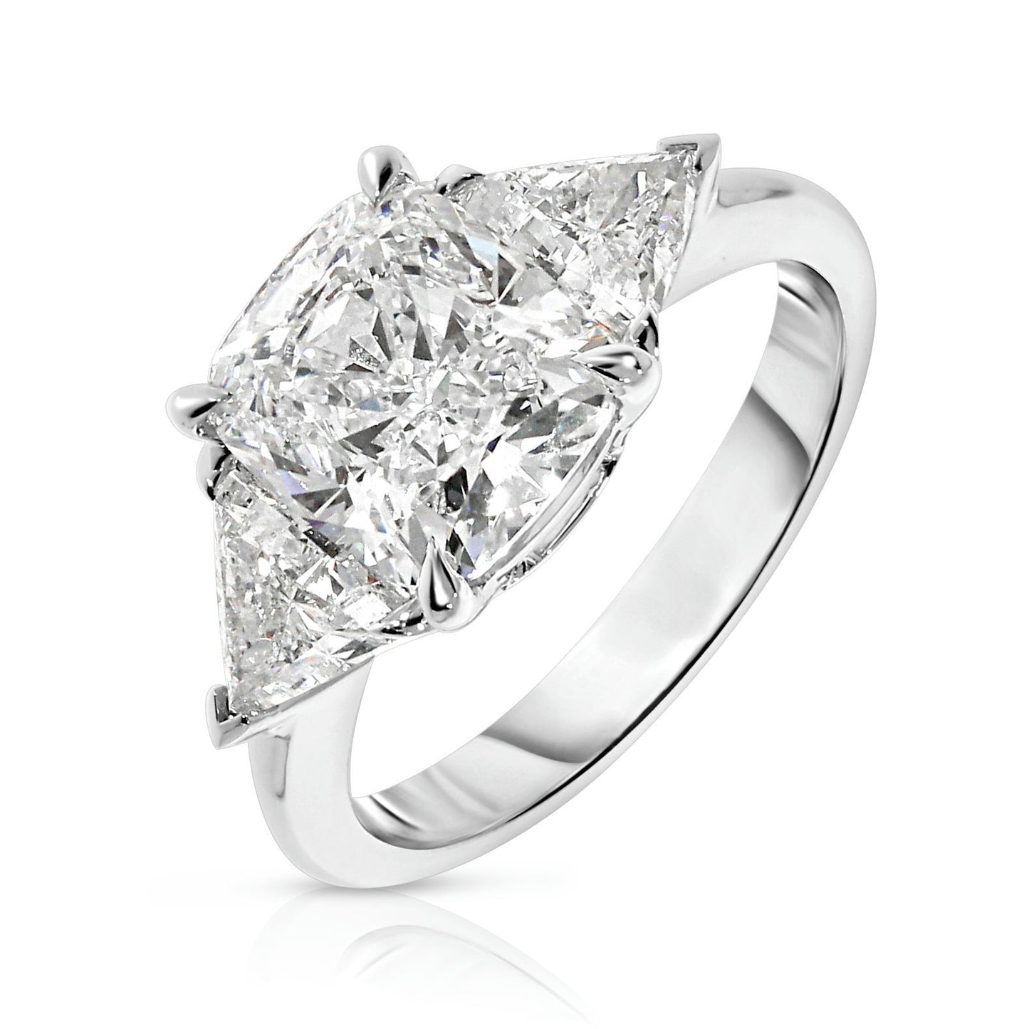 Gold Sidestone Ring with Cushion Diamond – The Celestial Empress | Signature Collection