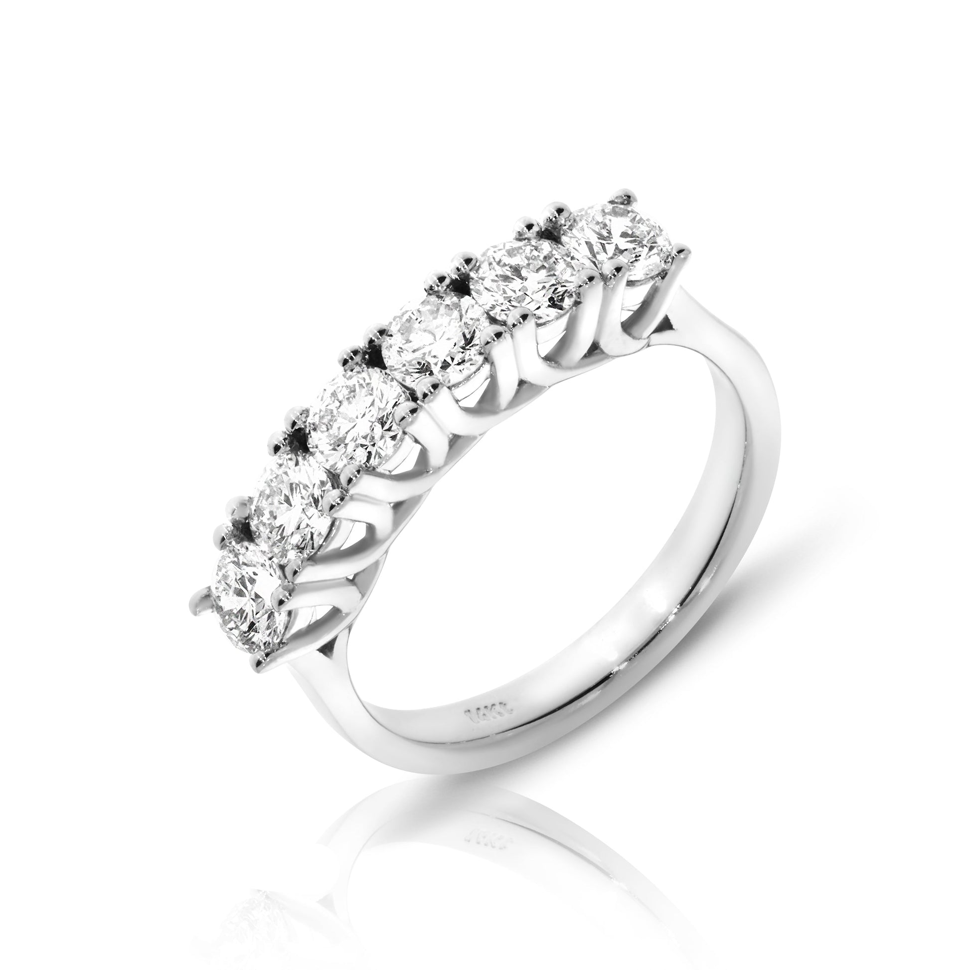 Crafted in luminous gold, the "Eternal Luminosity" eternity ring captures celestial grace. Round-cut diamonds set to spark stars, symbolizing endless love. Perfect for weddings or eternal devotion. Designed to be cherished.