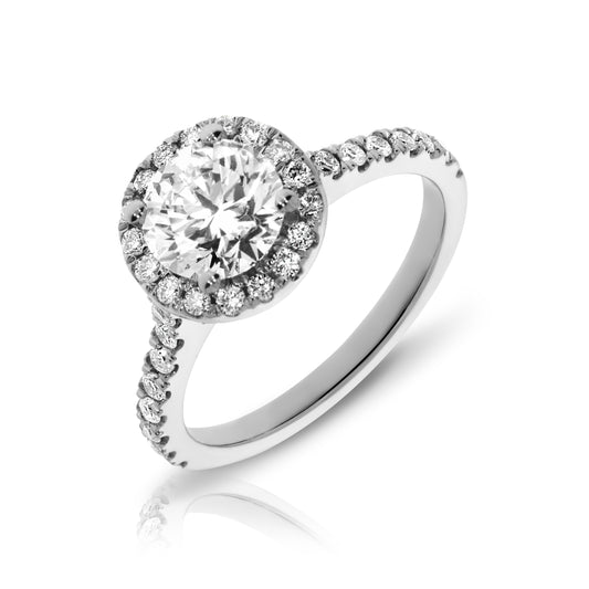 Gold Halo Ring with Round Diamond – Eclipse Radiance | Halo Rings