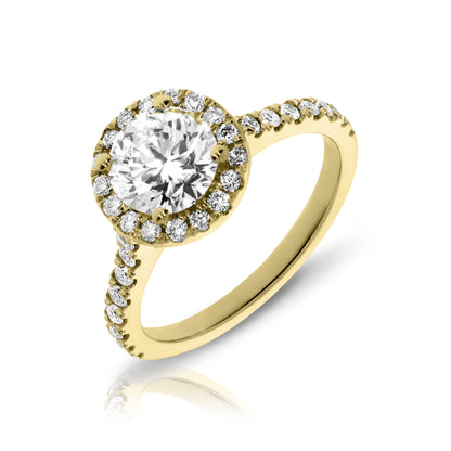 Gold Halo Ring with Round Diamond – Eclipse Radiance | Halo Rings
