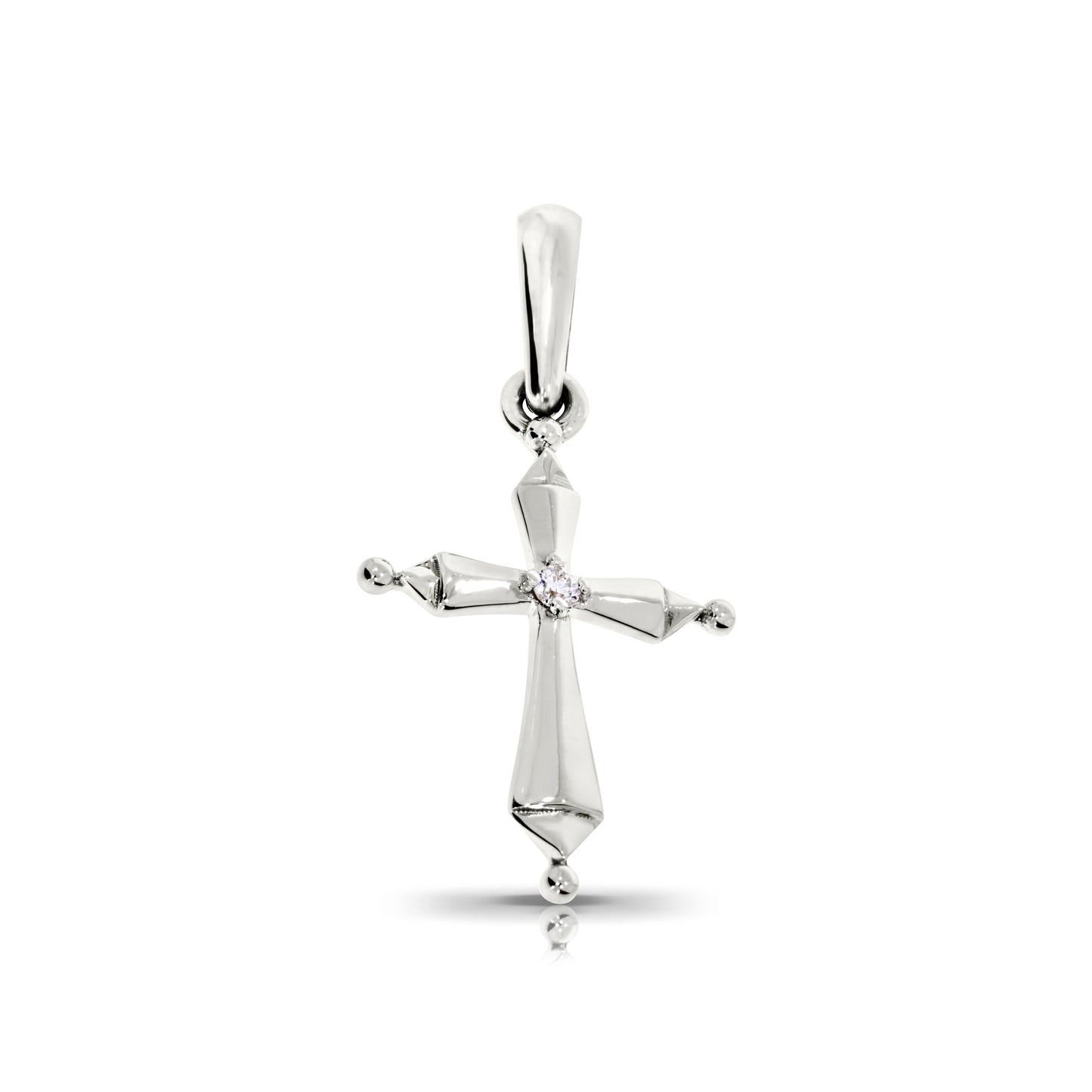 Gold Cross Pendant with Round Diamond – Celestial Faith | Cross Pendants