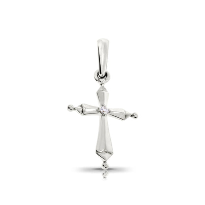 Gold Cross Pendant with Round Diamond – Celestial Faith | Cross Pendants