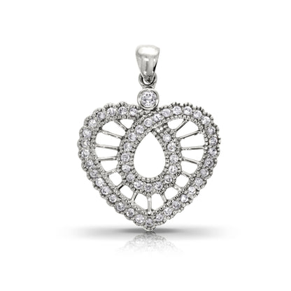 Gold Heart Pendant with Round Diamonds – Eternal Embrace