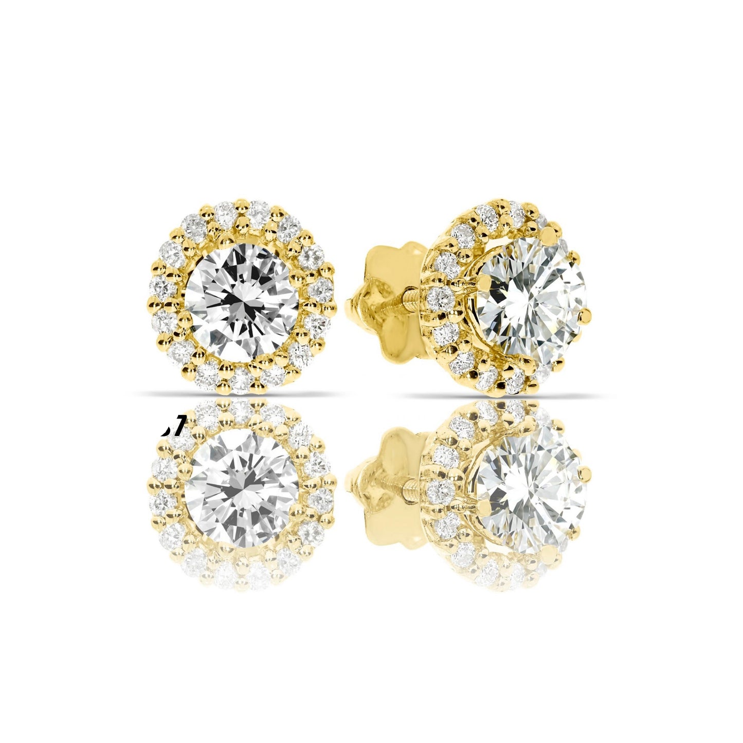 Boucles d'oreilles à tige en diamant de 0,80 carat Élégance