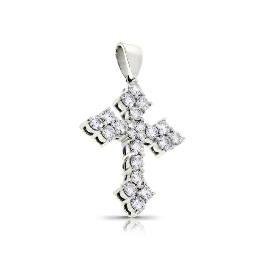 Gold Cross Pendant with Round Diamonds – Celestial Grace