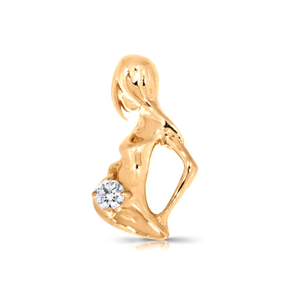 Pendentif de grossesse en diamant de 0,15 carat Baby Spirit
