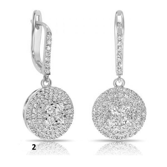 Drop Earrings in White Gold with Round Diamonds – Eclipsed Radiance