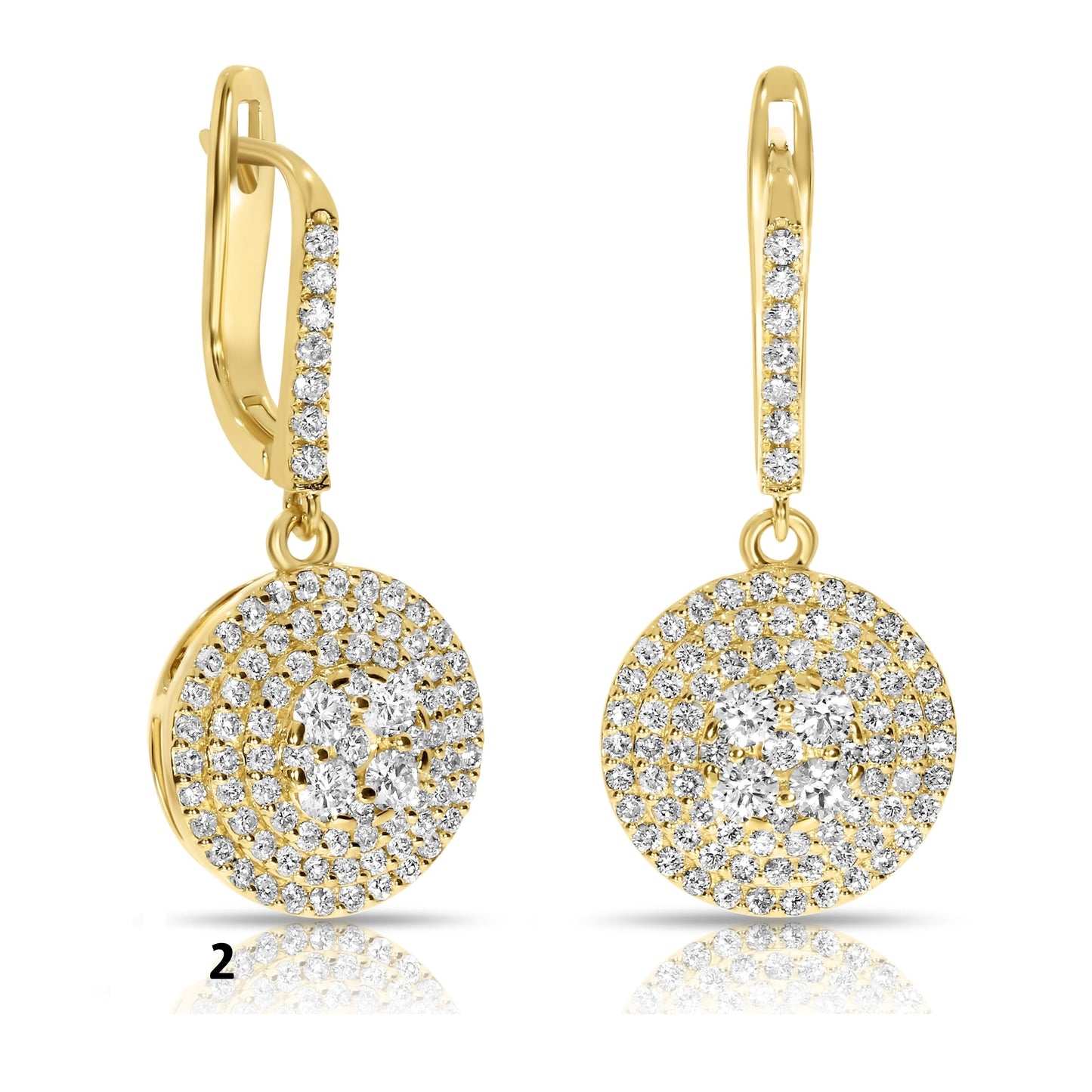 Drop Earrings in White Gold with Round Diamonds – Eclipsed Radiance