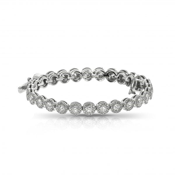 Bracelet tennis en diamant de 2,50 carats, motif paradisiaque