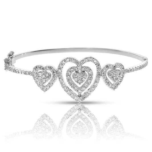 Bracelet jonc en diamant de 1,50 carat Mélodie des cœurs