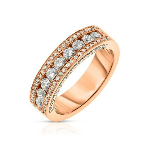 Gold Eternity Ring with Round Diamonds – Celestial Whispers | Eternal Aurora