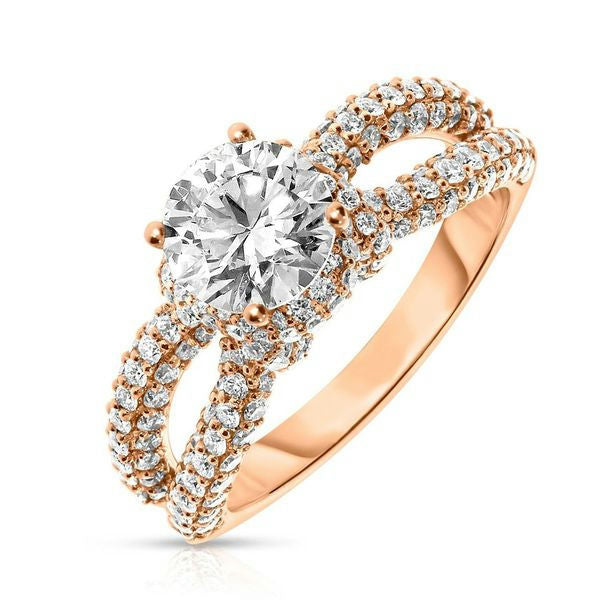 Gold Halo Ring with Round Diamond – Celestial Orbit | Halo Rings