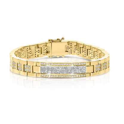 Gold Bracelet with Princess-Cut Diamonds – The Noble Constellation