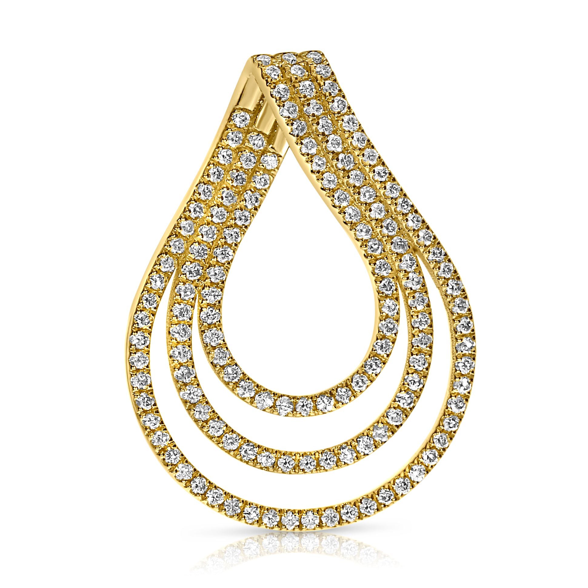 Lunar Shield gold pendant, featuring a central diamond and intricate halo. Available in 14K or 18K gold. Perfect for celebrating elegance and strength.