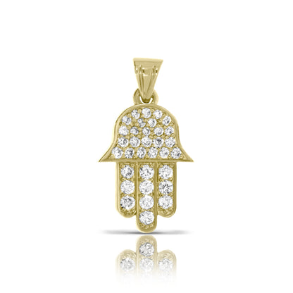 Gold Hamsa Pendant with Diamonds – Protective Radiance | Hamsa Pendants