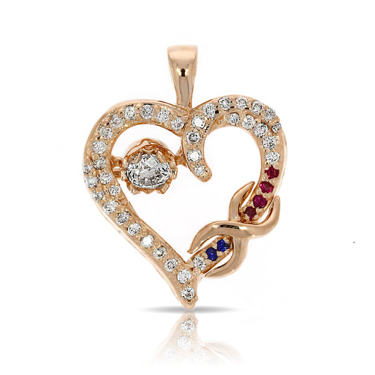 Pendentif cœur fantaisie en diamant de 0,45 carat