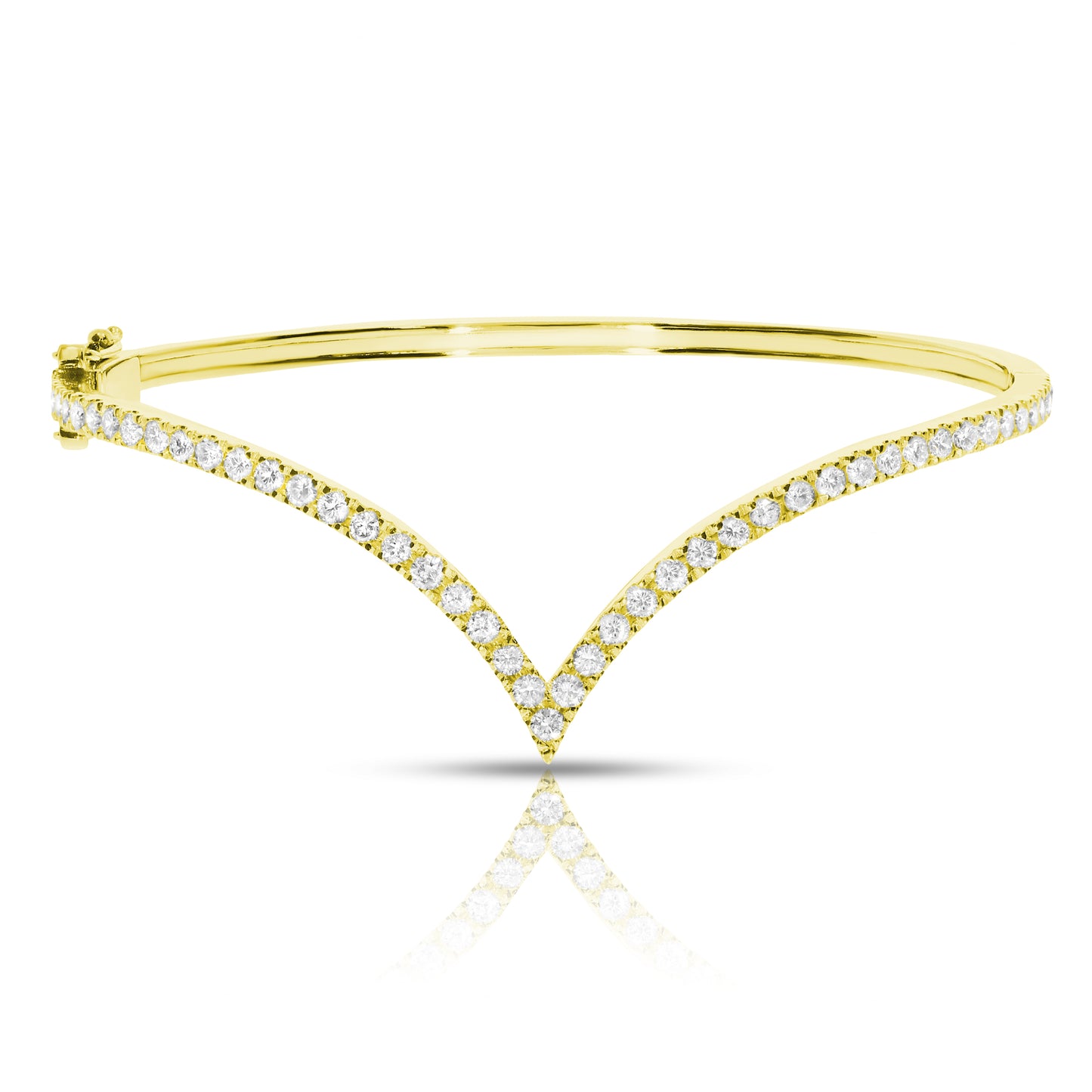 Bracelet jonc en V avec diamants de 1,50 carat et diadème