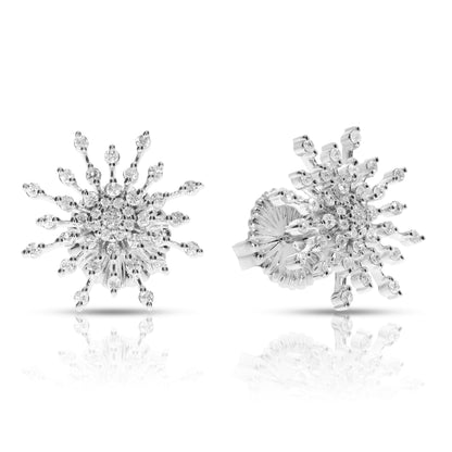 Stud Earrings in Gold with Round Diamonds – Celestial Radiance |