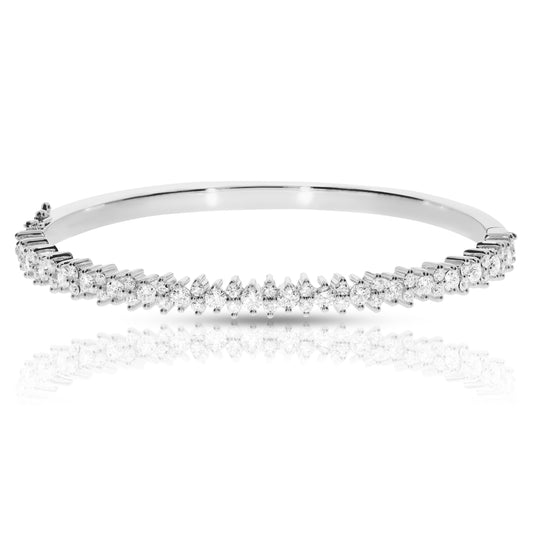 Bangle Bracelet in Gold with Round Diamonds – Celestial Orbit |