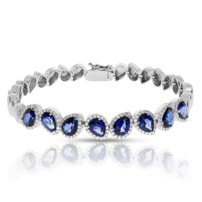 Bracelet in White Gold with Pear-Cut Sapphires – Celestial Cascade