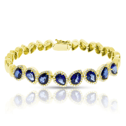 Bracelet in White Gold with Pear-Cut Sapphires – Celestial Cascade