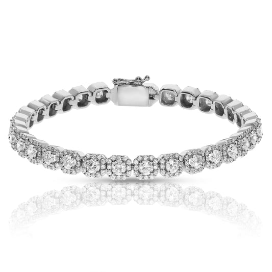 Bracelet in White Gold with Round Diamonds – Celestial Orbit |