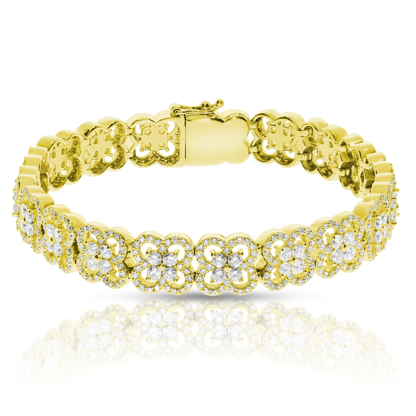 Bracelet tennis en diamant de 6,50 carats à motif floral